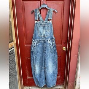 Free People We The Free Good Luck Barrel Overalls Size Large NWT